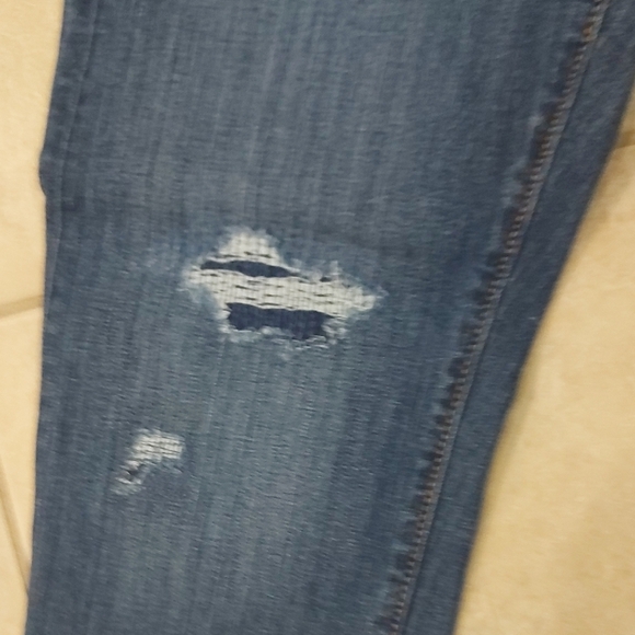 LOFT Medium Blue Distressed Straight Leg Jeans - Picture 4 of 11